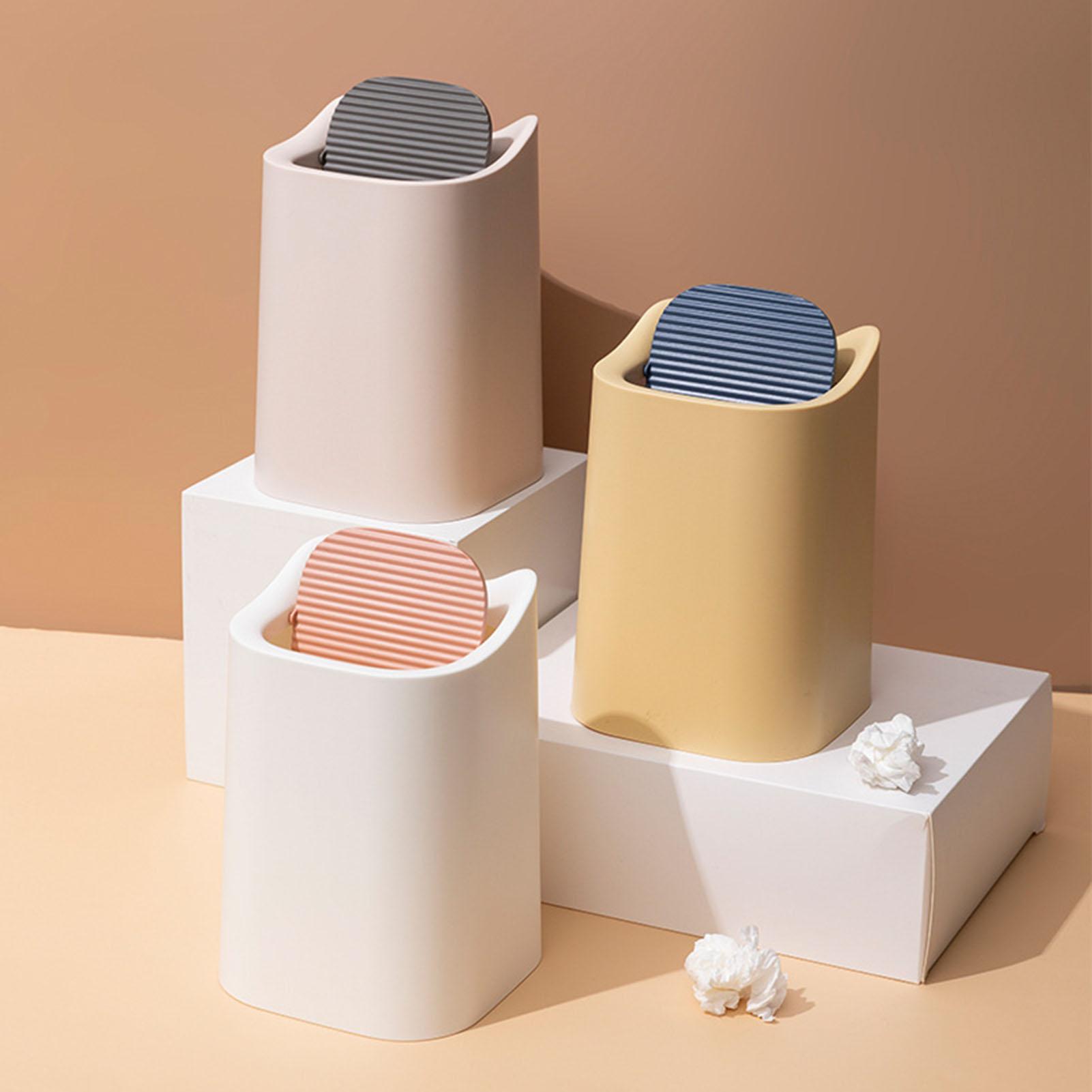 Northern Europe Mini Waste Bins Desktop Trash Can Office Plastic Basket Portable Bedroom Living Room Kitchen Trash Can