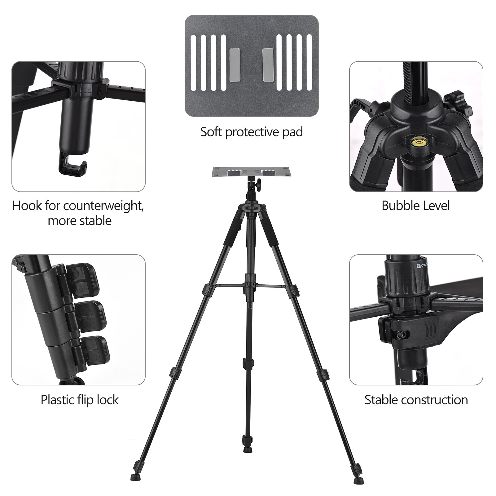 Andoer – trépied de projecteur multifonctionnel, hauteur réglable avec plaque pour ordinateur Portable