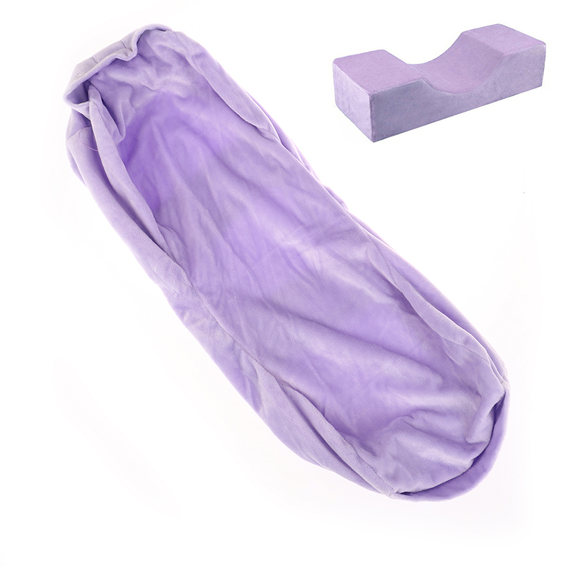 Almohada de espuma viscoelástica para el cuello, cojín suave para Injerto de pestañas, extensión de pestañas con bolsillo, salón de maquillaje: Rojo
