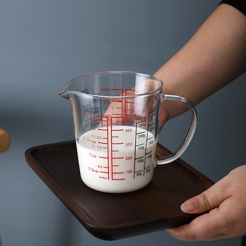 250/500ml multifunctionele glazen maatbekers hittebestendige glazen maatbeker maatbeker melkkannetje glazen beker tb