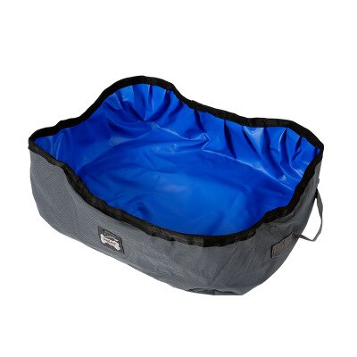 Folding Cat Litter Box Portable Pet Toilet Litter Pan Outdoor Collapsible Travel Cat Litter Pan Waterproof Litter Pan: Gray