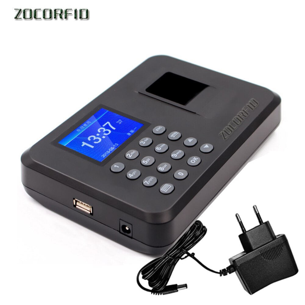Biometric Attendance System USB Fingerprint Reader Time Clock Employee Control Machine Electronic Device More language: EU plug / English