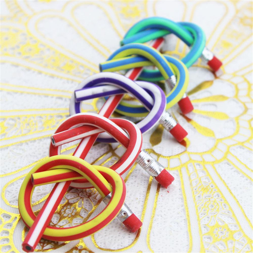 10 Uds colorido magia dúctil Flexible lápiz suave con Borrador de lápiz de Kawaii papelería escuela materiales de escritura para oficina chico gif