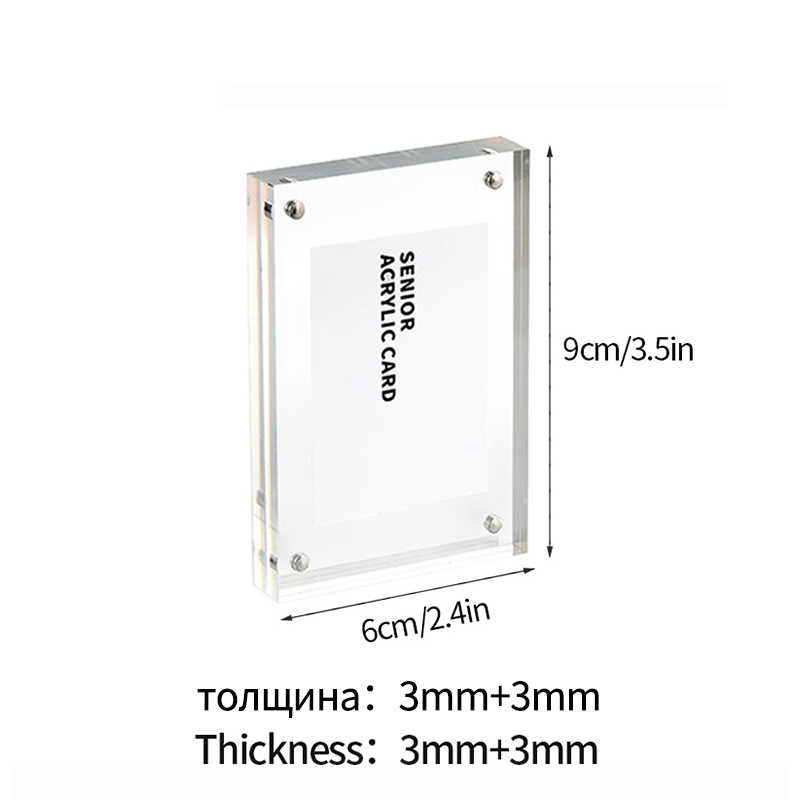 Cadre Photo en acrylique Transparent, magnétique Double face, porte-carte Photo idole, ornement de bureau, porte-carte Photo