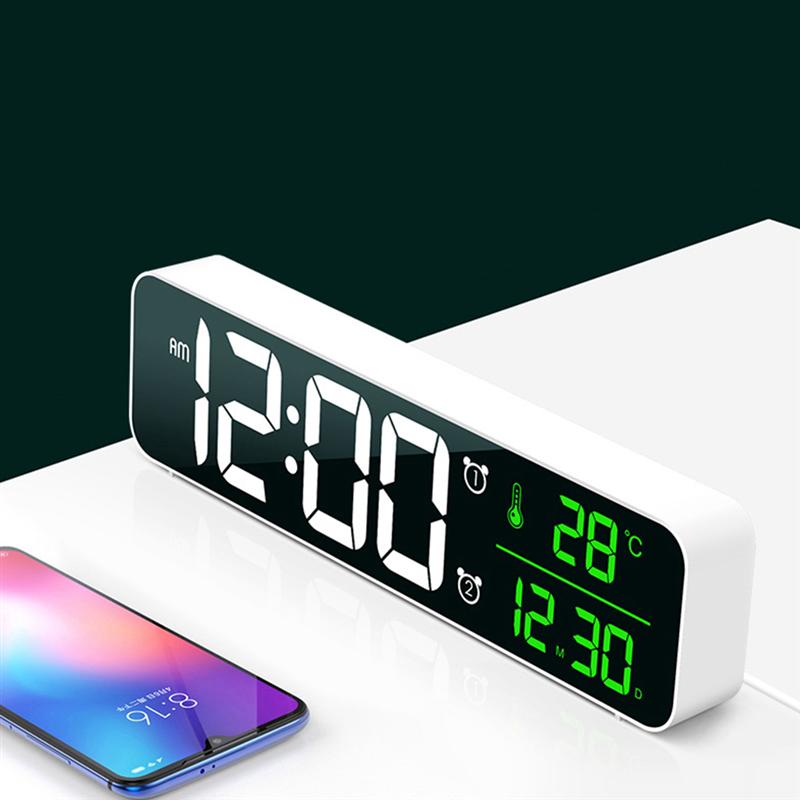 1Pc Digital Alarm Clock LED Digital Clock Bedside Alarm Clock Wall Clock