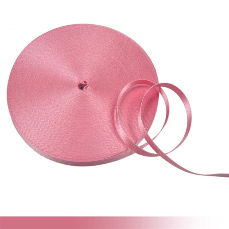 45meter Meetee 10mm Bunte Nylon Gurtband Band Straps Bias Band für Handgemachte Arbeit Karten Strap Kleidung Nähen Zubehör: Pink