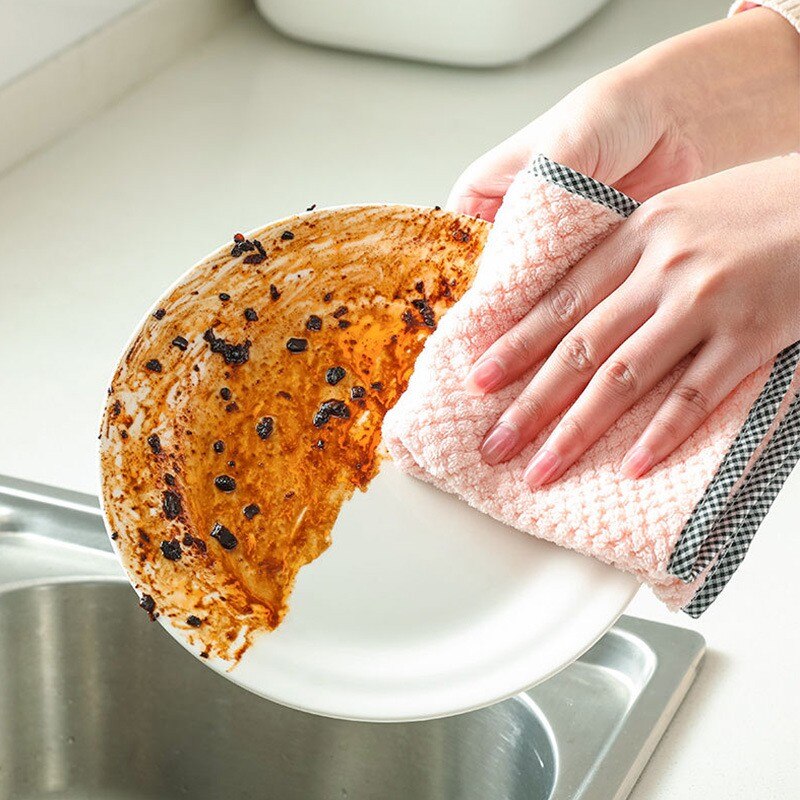 Keuken Dagelijks Schotel Handdoek Schotel Doeken Keuken Rag Non-stick Olie Verdikte Tafel Schoonmaakdoekje Absorberende Schuursponsje Gadgets