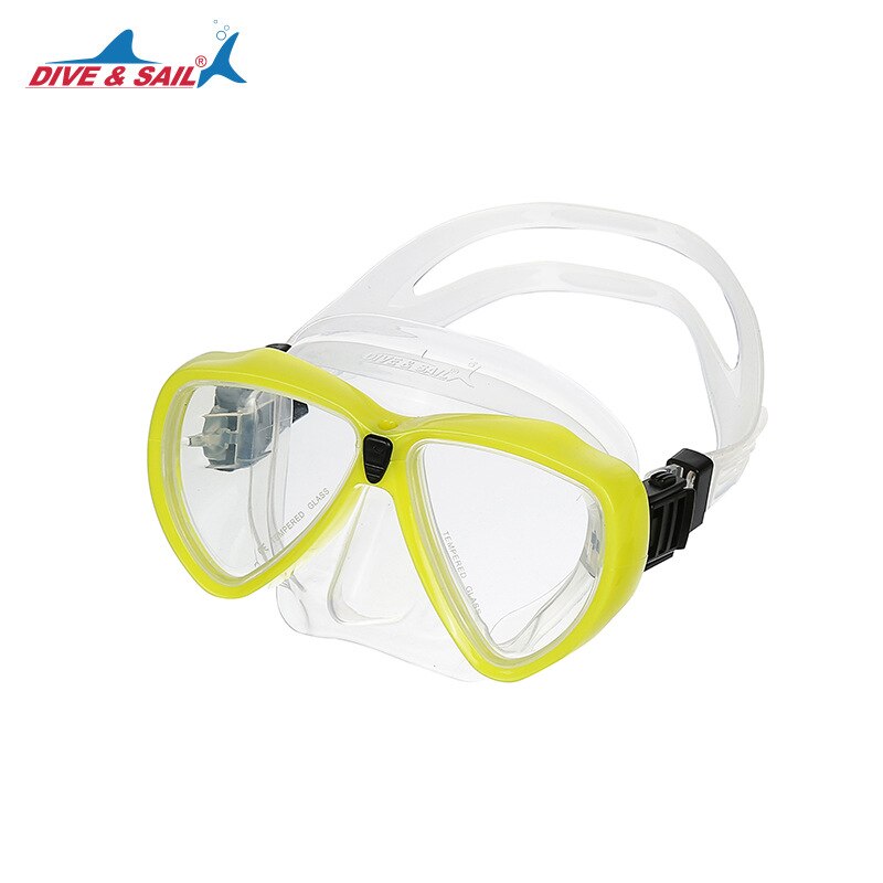 Skuba Diving Mask Snorkel Anti-Fog Goggles Set Diving Glasses with Dry Snorkel Tube Diving Equipment: Diving Glasse Yellow