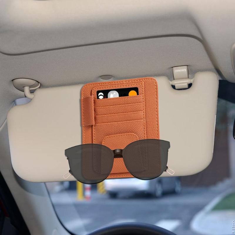 Auto Car Interior Sun Visor Card Case Holder Organizer Clipper Hold Pen Papers Ticket Bag Hanger Car-Styling Stowing Tidying