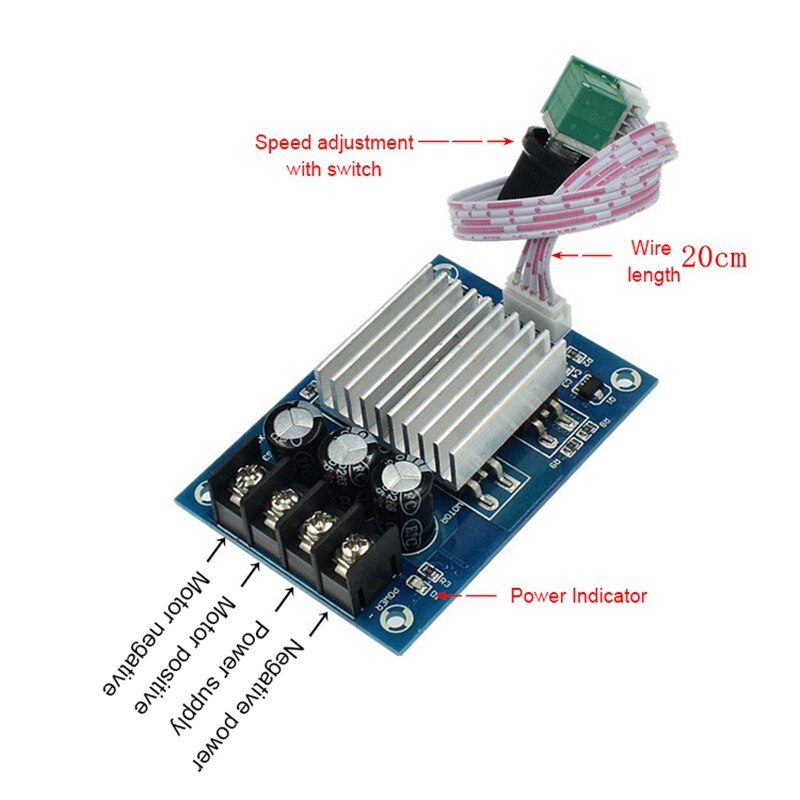 DC Motor Speed Controller DC 12-24V 30A PWM Brush Motor Speed Regulator Module