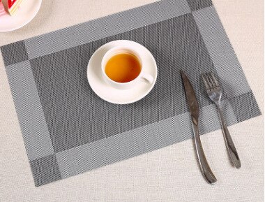40*30cm Placemat mode pvc eettafel mat remblokjes kom pad onderzetters waterdicht tafelkleed pad anti -slip pad: Black