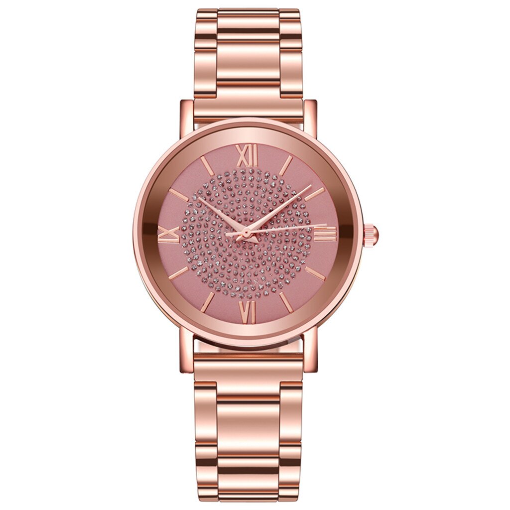 Kleine Gouden Horloges Voor Vrouwen Easy Reader Dames Quartz Polshorloge Met Roestvrijstalen Band Romeinse Wijzerplaat Waterbestendig Armbandafsteller Inbegrepen