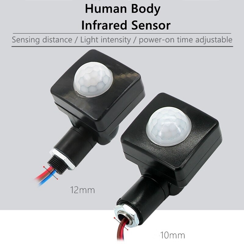 Waterproof Automatic PIR Motion Sensor Detector LED Flood Light Outdoor 85-265V IP65 Motion Sensor Adjustable PIR Switch