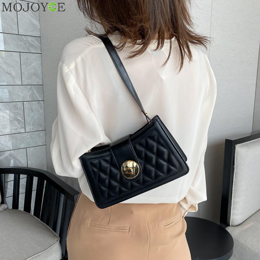 treillis modèle sac à main en cuir PU Portable femmes couleur unie sous les bras sacs à bandoulière femme décontracté rue voyage fourre-tout