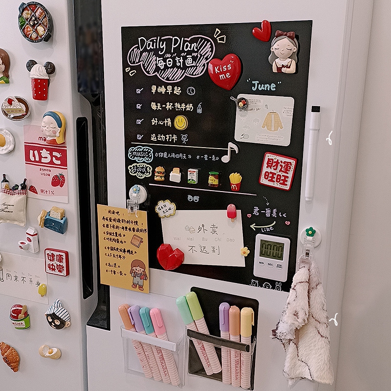Blackboard Fridge Magnet Magnetic Chalkboard Stickers Kitchen Menu Message Board Remind Memo Pad Kid Kitchen Tools Decor