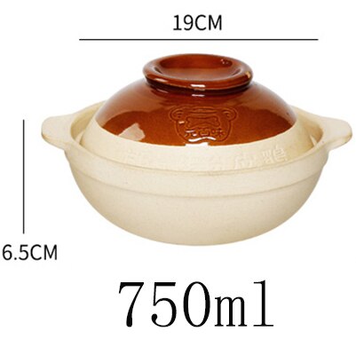 500ml 750ml Chaoshan Chaozhou Casserole Rice Noodle Casserole Porridge Pottery Pot With Double Ear Clay Pot: 750ml