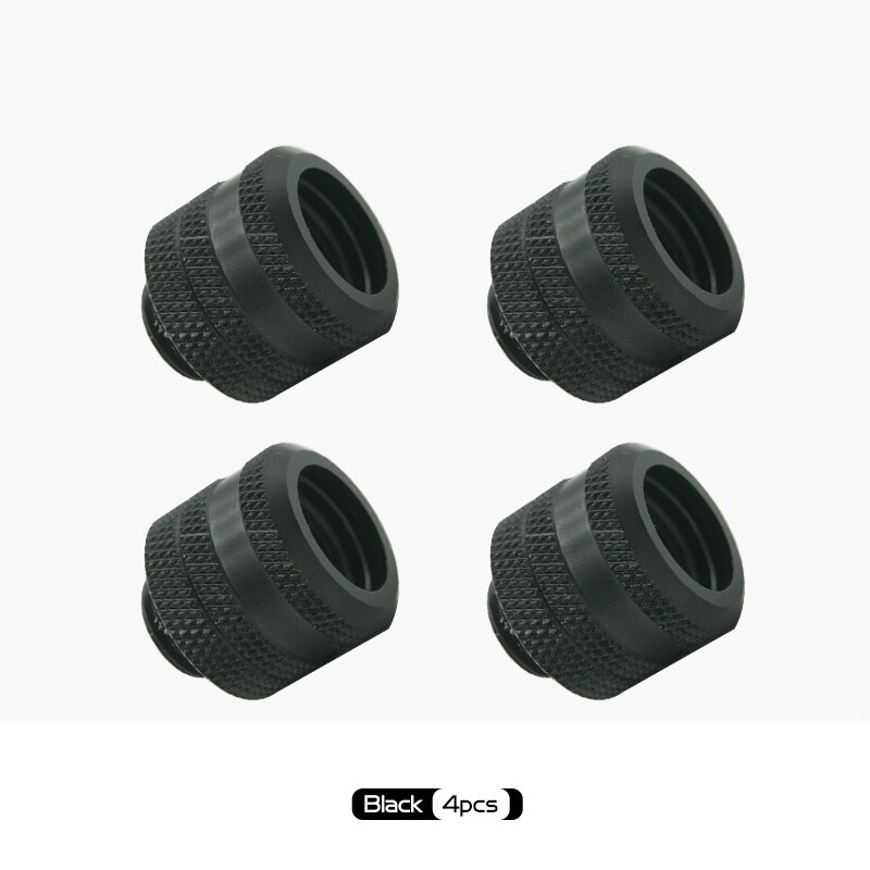 G1/4'' Hard Tube Compression Fittings For OD14mm Acrylic PETG Frosted Pipe PC Water Cooling DIY Computer Case Connector Adapter: 4PCS Black