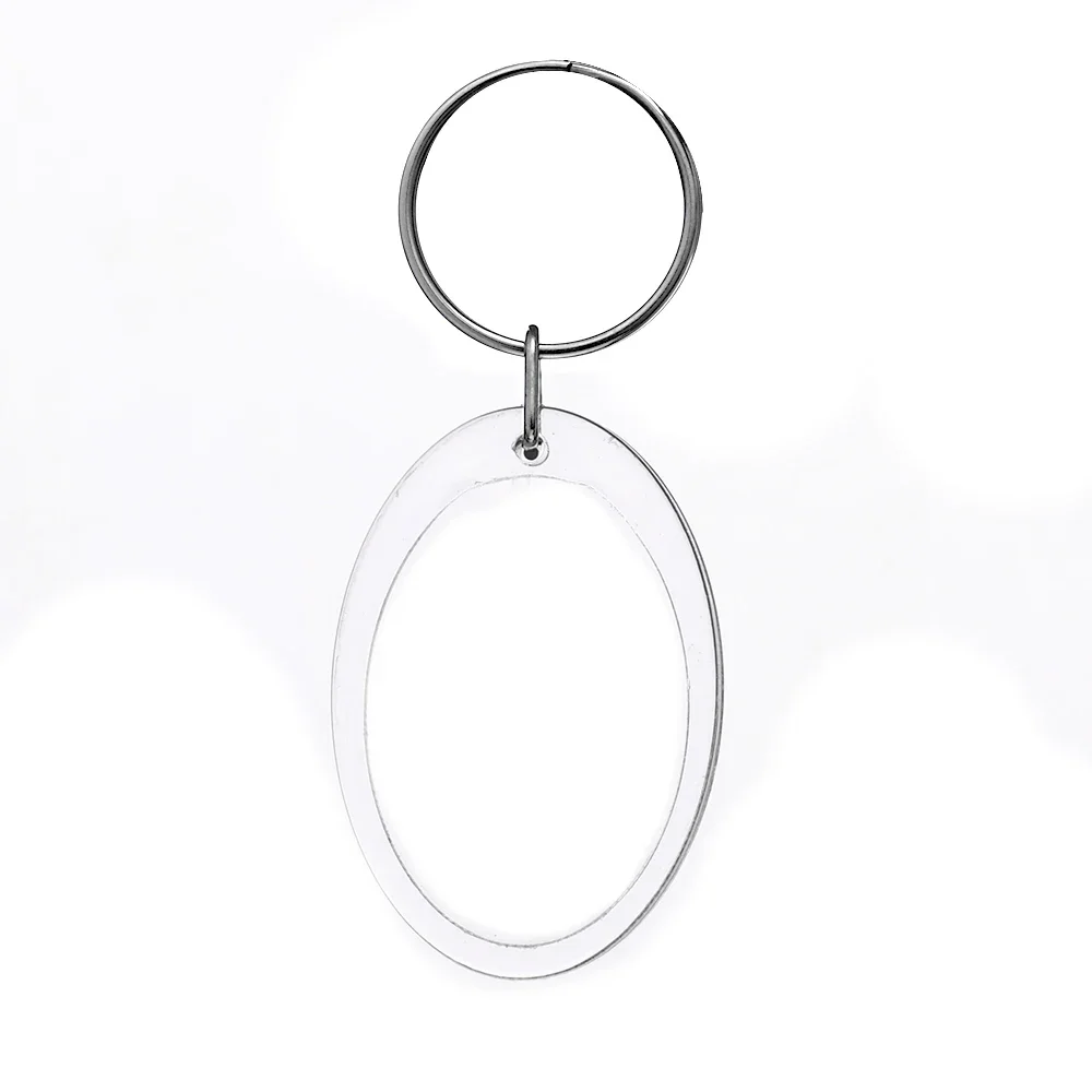 Nøgleringe med blankt foto, nøgleringe med blankt billede, nøglering med gennemsigtigt rektangulært nøglering med fotoholder, gør-det-selv-vedhæng