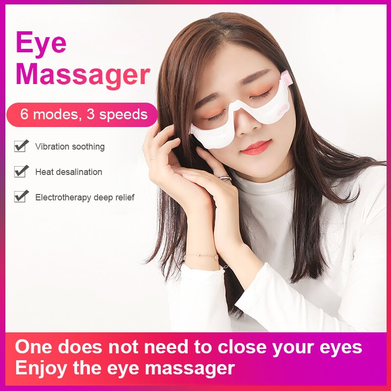 Gafas de masaje de ojos eléctrico 3D, EMS, importador Facial, vibración, masaje iónico, eliminación de arrugas antienvejecimiento, bolsa para ojos, ojeras
