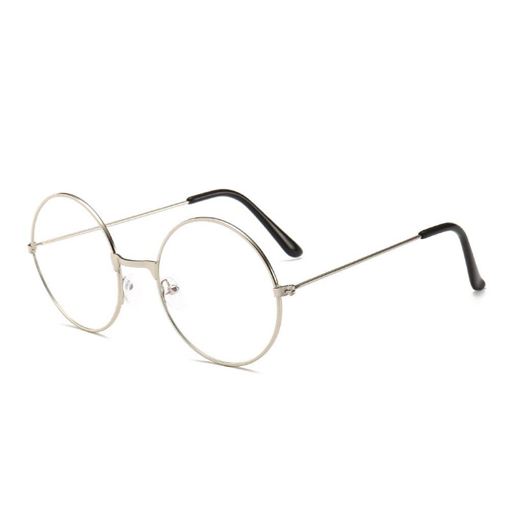Gafas redondas Retro con luz azul para niños, lentes de lectura para hombres y mujeres, para ordenador, bloqueo de luz azul, para estudiantes: Ordinary lens silver