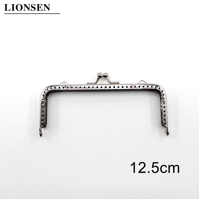 1 Stuk Glanzende Zilveren Vierkante Basic Metal Purse Frame Kus Sluiting Lock Diy Tas Accessoires 6.5/8.5/10.5/12.5/15/18Cm: 12.5cm