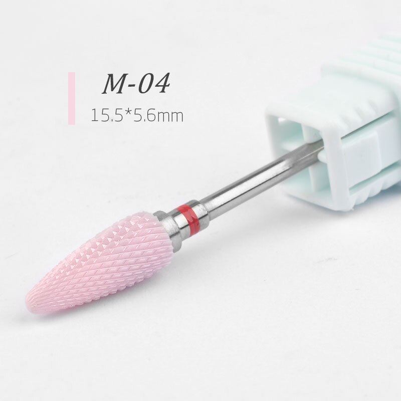 3/32 "Roze Keramische Nail Boor Elektrische Rotary Nail File Nail Art Tool Nail Cleaner Salon Bits Manicure Machine accessoires: m-04