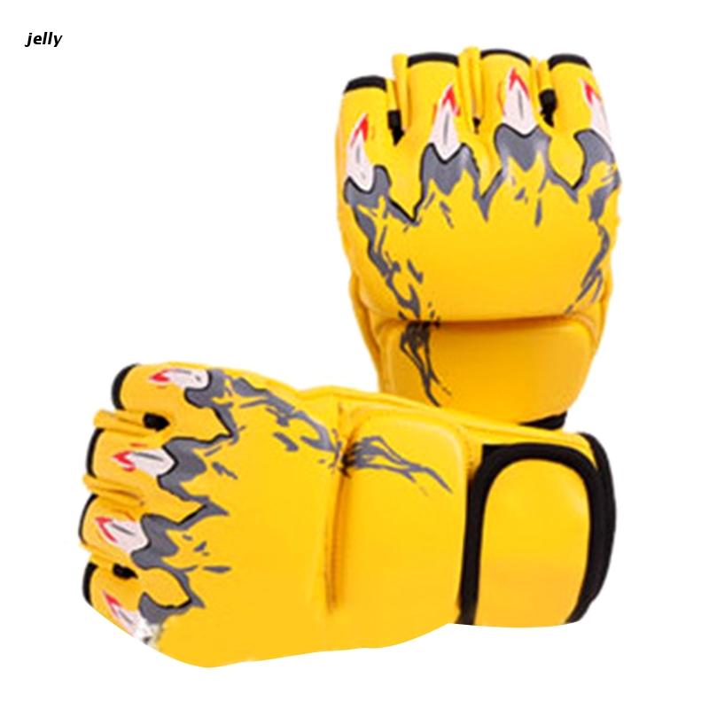 Guantes de boxeo de medio dedo 448C, manoplas MMA, muñequera ajustable, para Sanda