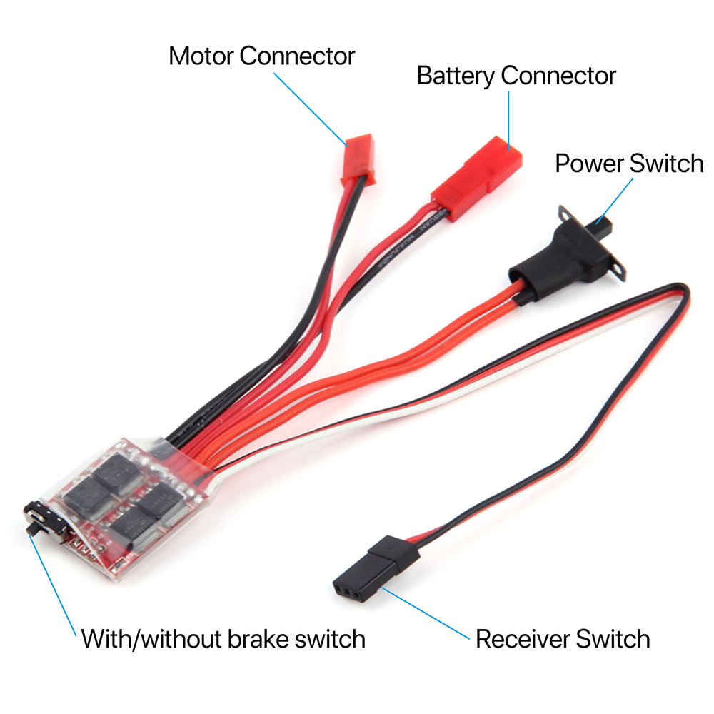 Micro ESC 20A 30A Geborsteld ESC RC ESC Elektrische snelheidsregelaar 2S 4 ~ 8v voor DIY Mini 1/16 1/18 1/24 RC Auto Boot Tank met rem