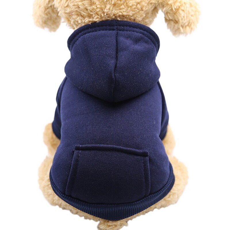 Seguridad ropa para perro pequeña perro mascota con capucha abrigo suave polar ropa para cachorro de perro sudadera invierno ropa para perros XS-2XL: navy / XXL