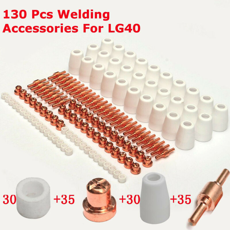 130 stuks  pt31 lg40 plasmasnijder snijbrander elektrode tip nozzle verbruiksartikel voor super 160p