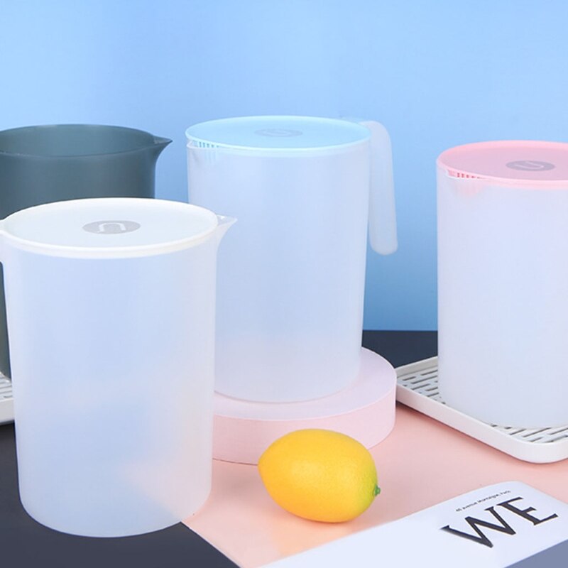 Water Pitcher Plastic Juice Pitcher With Lid - Dishwasher Safe BPA Free Durable Beverage Jug Home Kitchen Household