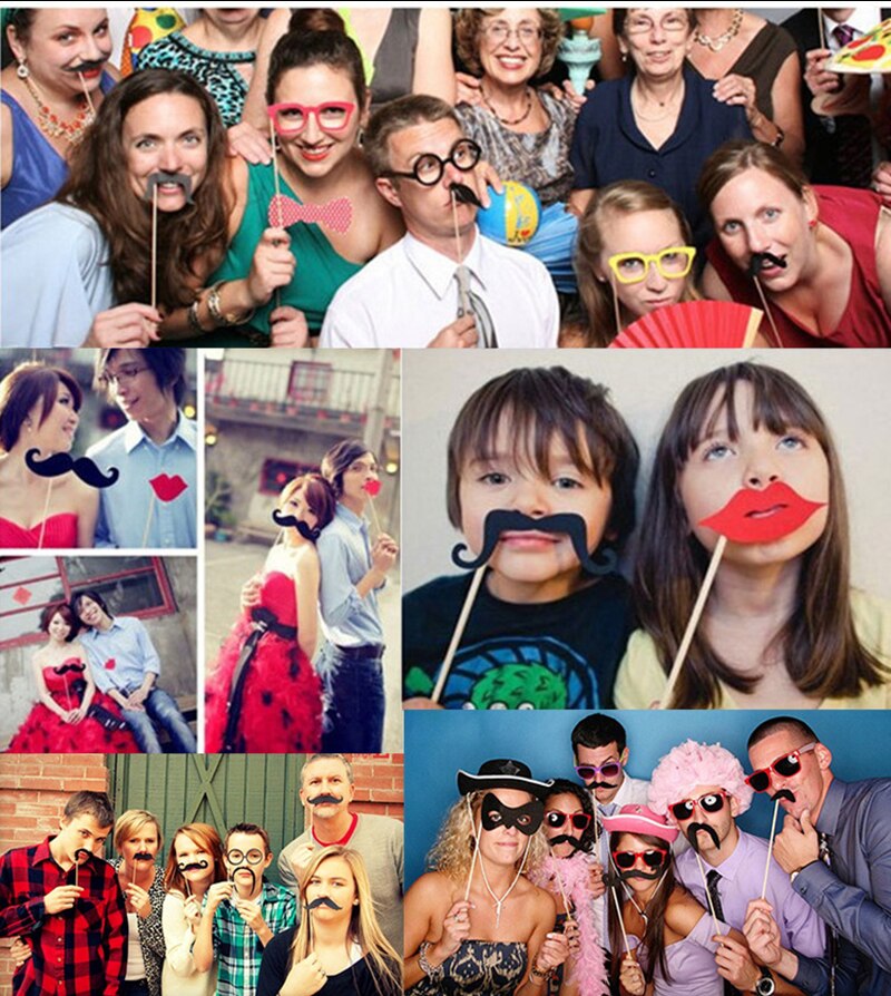 12 pcs Funny Photo Props DIY Selfie Props Decor Wedding Birthday Christmas Graduation Party Photography Flamingo Animal Mask