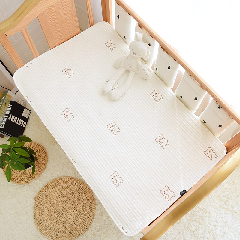 Koreaanse Baby Wieg Crib Gewatteerde Vel Katoen Beer Ster Citroen Ballon Geborduurde Kids Baby Kinderen Peuter Lakens Beddengoed