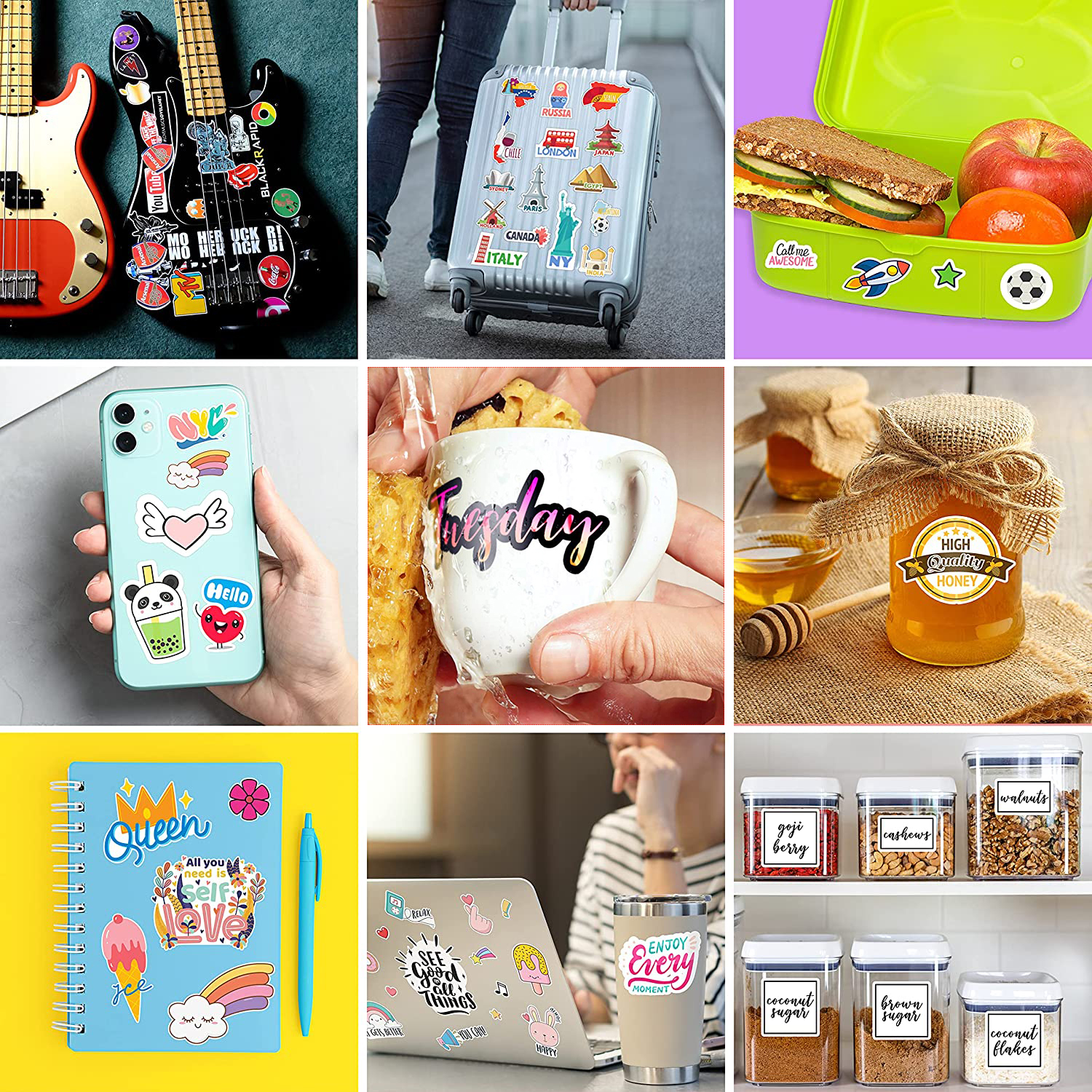 10 Sheets 216*279mm Matte Printable Vinyl Sticker Paper Waterproof Self-Adhesive Printing Paper for Inkjet Printer with Dye Ink