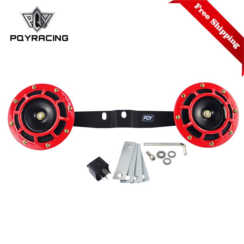 2 Stuks 12V 115DB Super Luid Compact Elektrische Blast Tone Luchthoorn Kit Met Beugel Voor Motorfiets en Auto