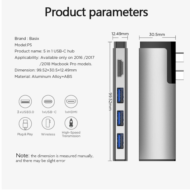 Stacja dokująca robić laptopa USB 3.0 adapter czytnika kart HDMI 4K piorun 3 koncentrator USB C Centrum typu C dla MacBook zawodowiec powietrze 2018 2019 2020