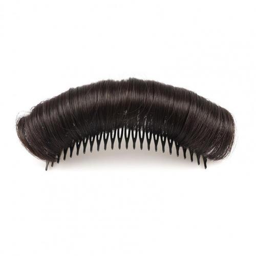 Cojín de peluca para mujer, peine de inserción de fibra de alta temperatura, estable y cómodo, almohadilla de pelo esponjoso Invisible: Natural 12cm