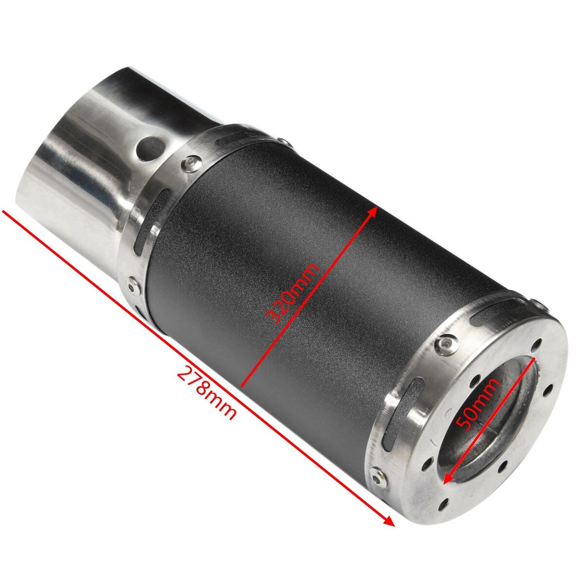 50mm/2in GY6 Performance Motorcycle Exhaust silencer Stainless Steel Short Carbon Fiber For 4 Stroke Scooter GY6 125cc 150cc