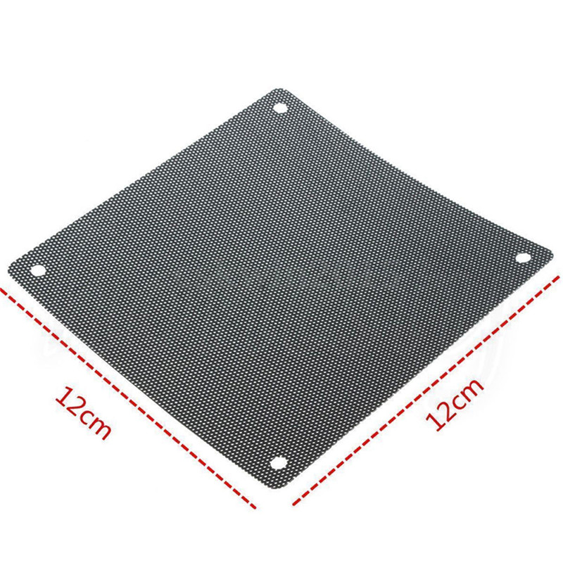 5 Stuks Ventilator Stoffilter 120Mm Snijbaar Zwart Pvc Pc Stofdichte Behuizing Computer Mesh