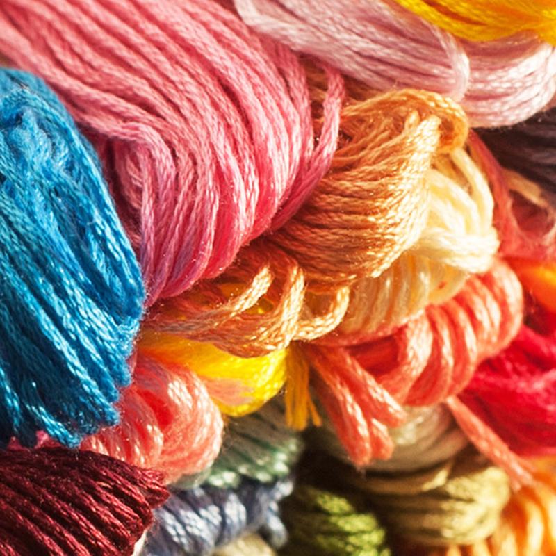 Hilo de punto de cruz de algodón, madejas de costura, manualidades, Color degradado, 8 estilos únicos