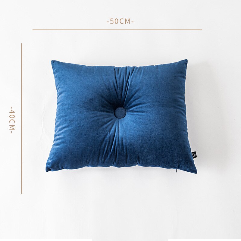 Fluweelzacht zitkussen vliegtuig zwanger lang kussen voor slapen lounge stoel kussens: Donkerblauw 40 x 50cm