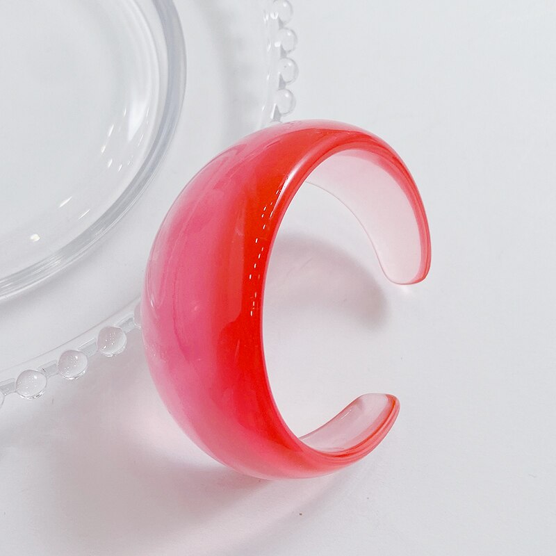 Kleurrijke Geometrische Desinger Charms Bangle Armbanden Voor Vrouwen Wide Resin Indian Open Bangles Voor Meisje Acryl Mode-sieraden: KB225-7