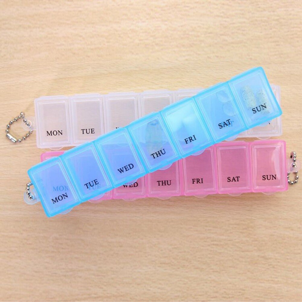 3 farve 7 dage ugentlig pille medicin æske tablet holder opbevaring organizer container taske pille æske splitter