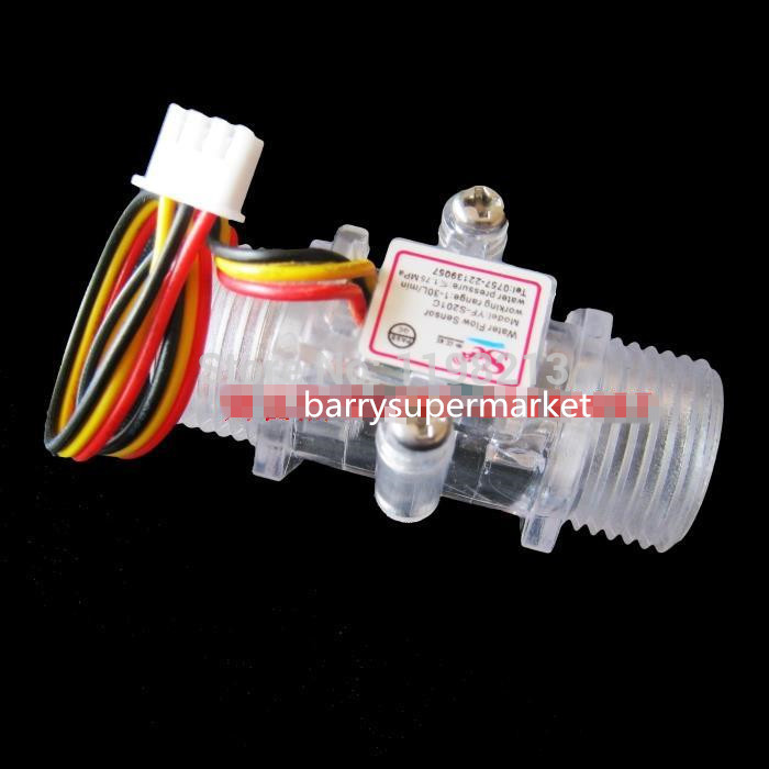 Water Flow Meter Flowmeter Hall Flow Sensor indicator counter caudalimetro Transparent G1/2 0.5-25L/min 1.2MPa F=6*Q