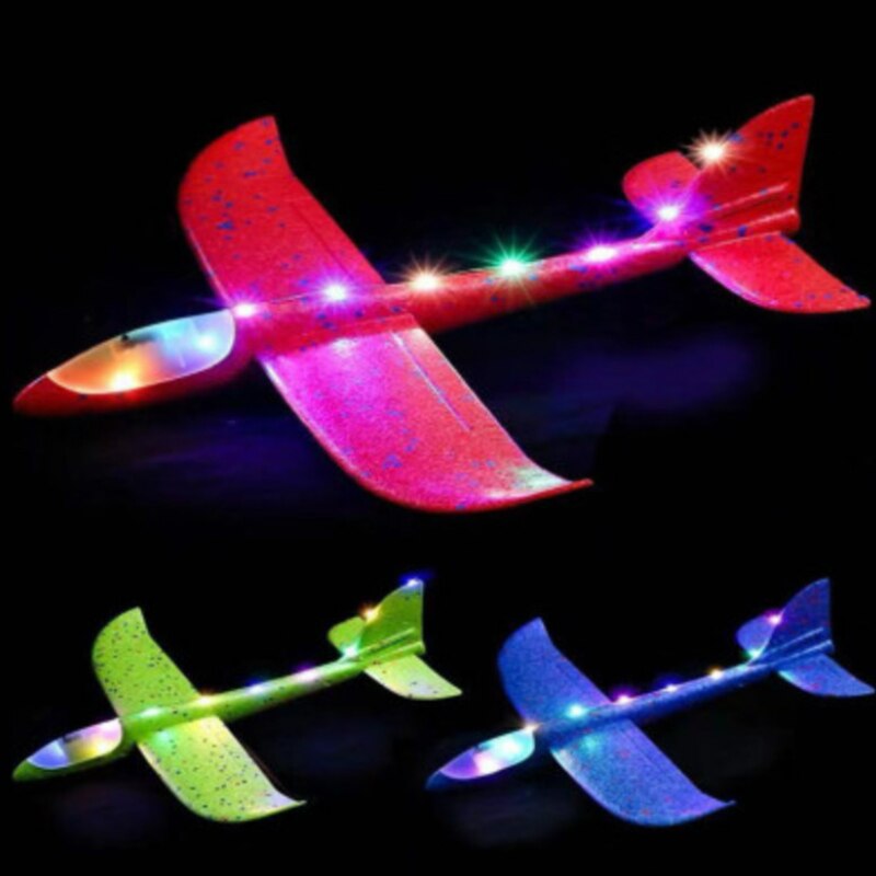 Foam Plane Glider Kids AirPlanes Led Lamps Flying Mode Inertial Aircraft Children Outdoor Hand Throwing Sports Toys