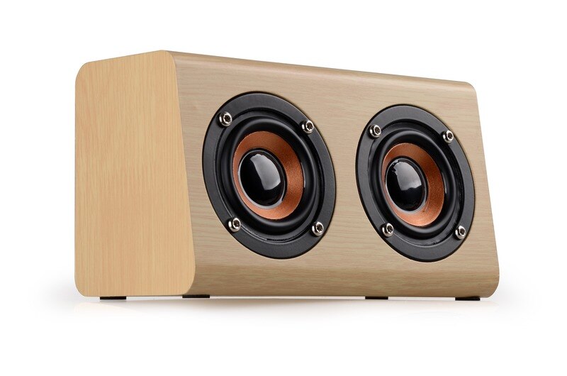 W7 Home Party Dj Bass Stereo Hifi Bass Sound Systeem Draagbare Draadloze Speaker Houten Bluetooth Speaker