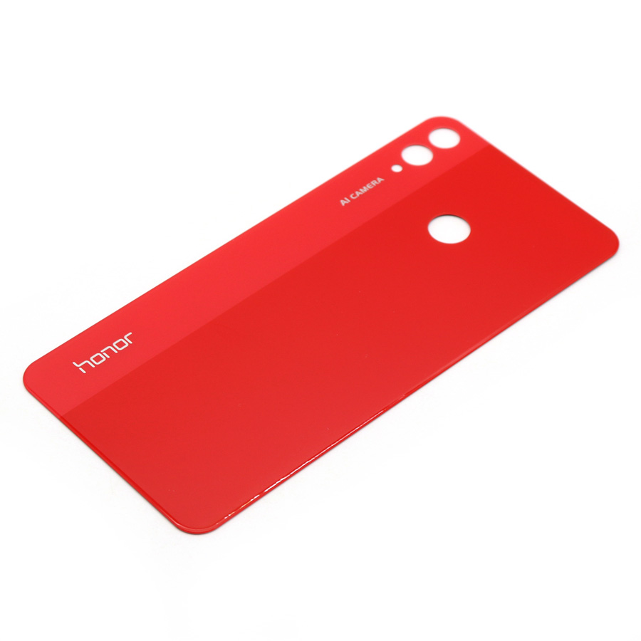 For Huawei Honor 8X Back Glass Battery Cover Panel Rear Door Housing Case Honor 8X Battery Cover With Camera Lens JSN-L21: Red No Lens