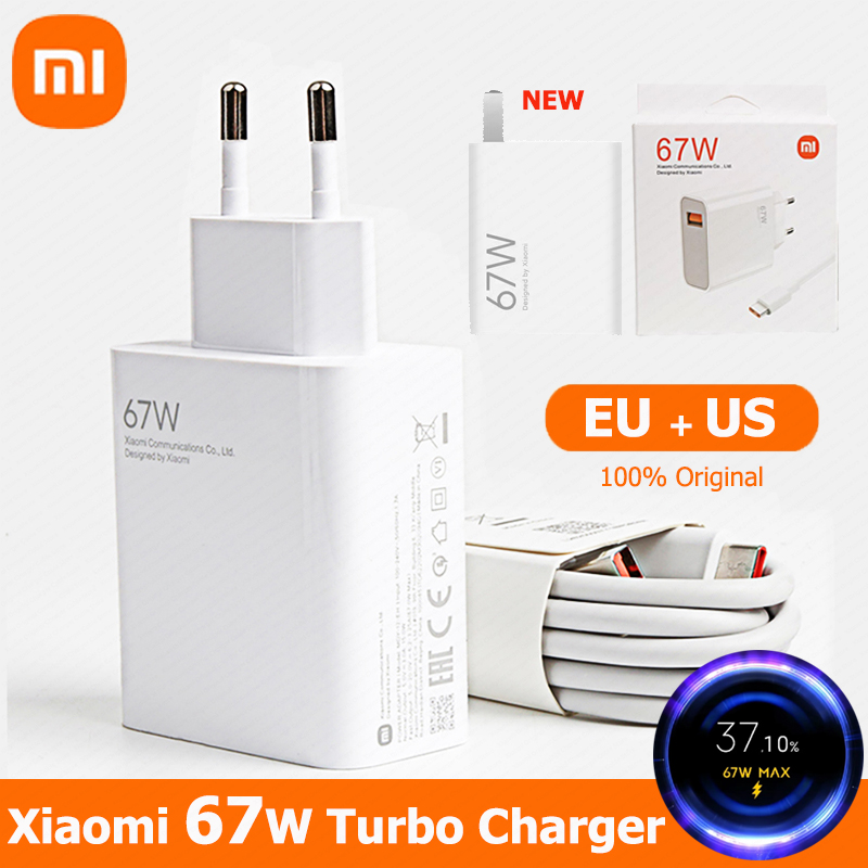 Original Xiaomi 67W Charger Fast Charging Cargador USB C Cable EU US Wall Adapter Redmi Note 14 13 12 Mi 14T 13 12 Turbo Poco X6