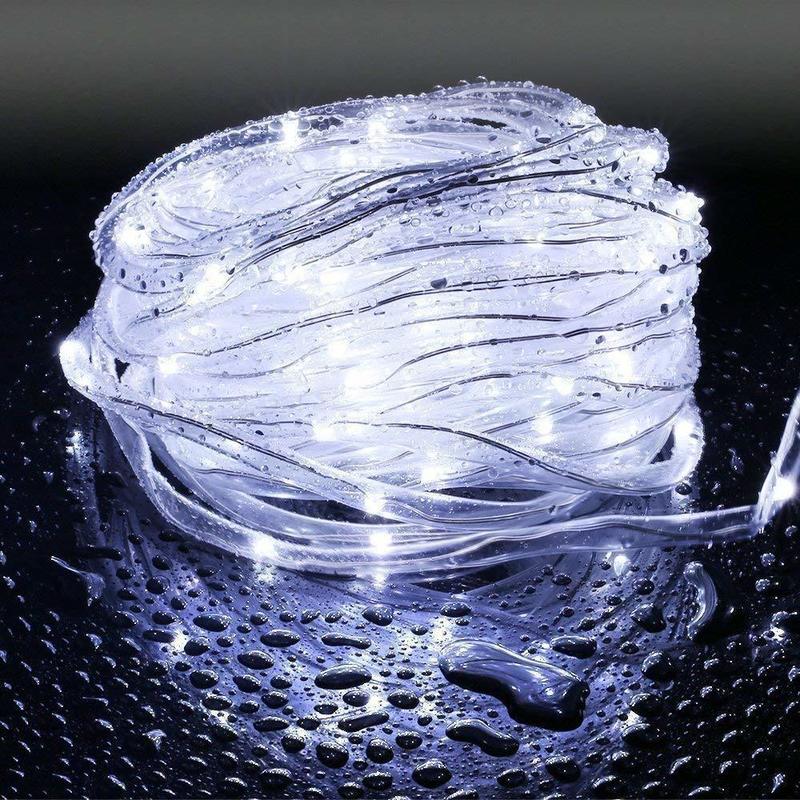 12m 100 led guirlande solsnor lyser reb rør belysning til hjemmet have julelampe græsplæne dekoration solenergi lys