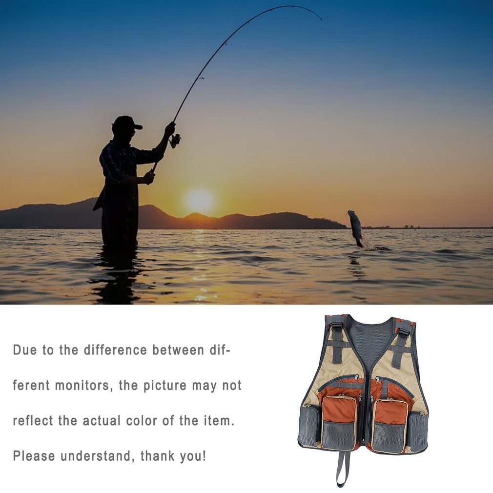 Outdoor Multi-function Multi-pocket Mesh Photography Vest Fishing Photography Jacket Lightweight Vest